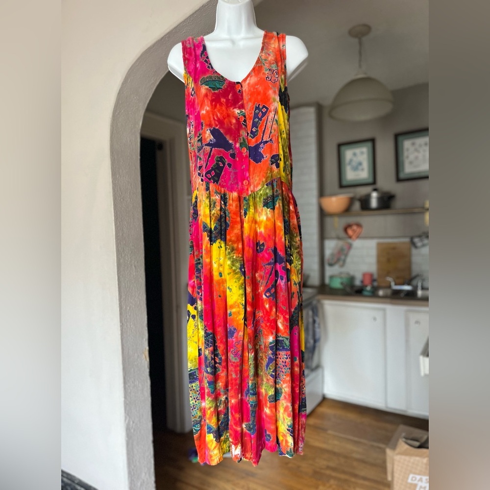 Anthropologie Vintage Splatter paint Maxi Dress-M